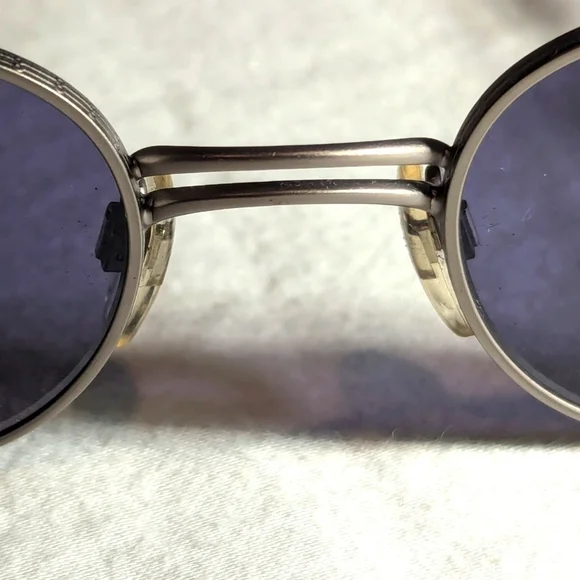 Vintage Emporia Armani Sunglasses Silver Frame Gold Logo and Case